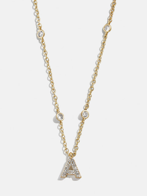 Pavé Initial Yasmine Necklace - Gold/Pavé