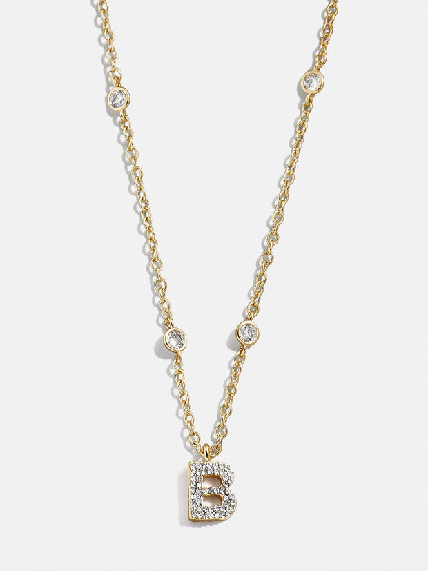 Pavé Initial Yasmine Necklace - Gold/Pavé