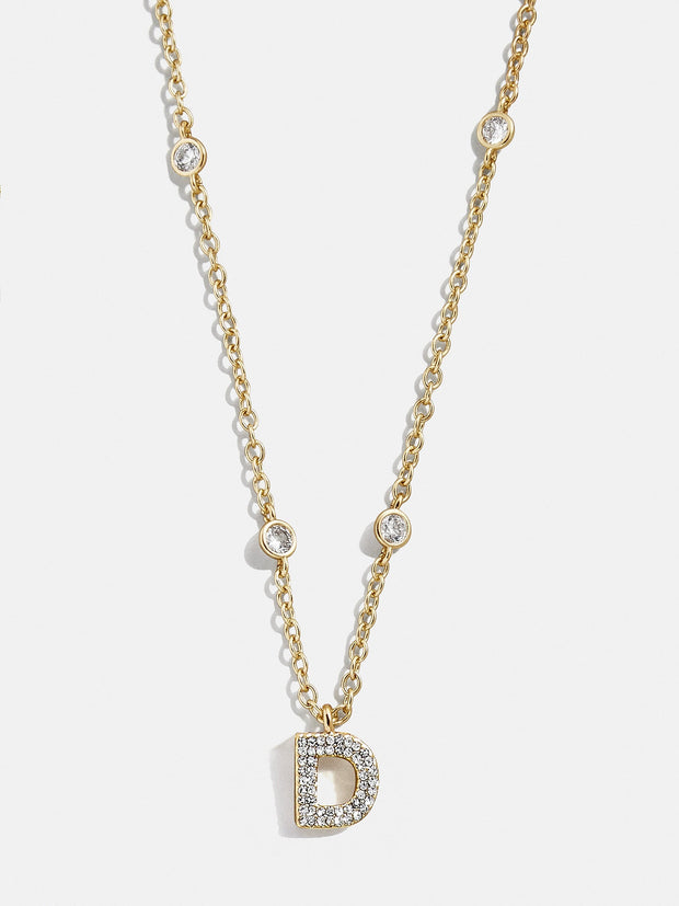 Pavé Initial Yasmine Necklace - Gold/Pavé