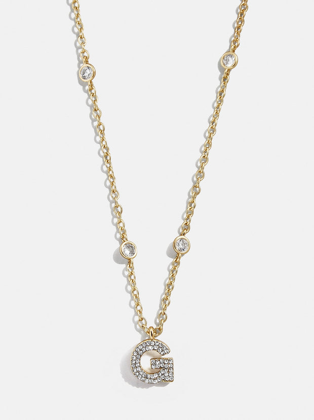 Pavé Initial Yasmine Necklace - Gold/Pavé