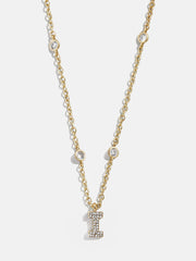 Pavé Initial Yasmine Necklace - Gold/Pavé