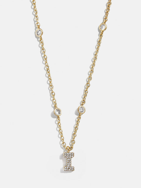 Pavé Initial Yasmine Necklace - Gold/Pavé