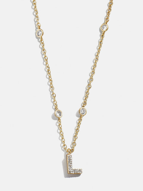 Pavé Initial Yasmine Necklace - Gold/Pavé