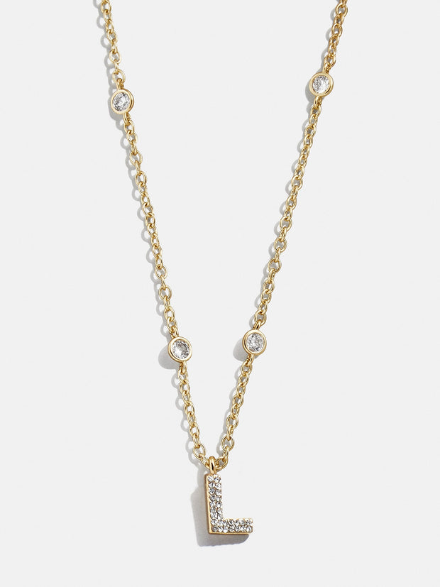 Pavé Initial Yasmine Necklace - Gold/Pavé