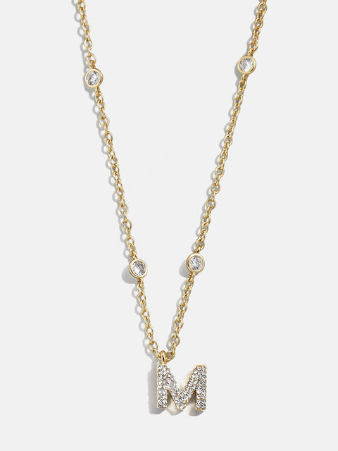 Pavé Initial Yasmine Necklace - Gold/Pavé