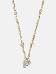 Pavé Initial Yasmine Necklace - Gold/Pavé