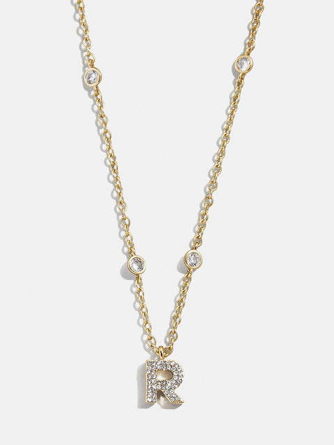 Pavé Initial Yasmine Necklace - Gold/Pavé