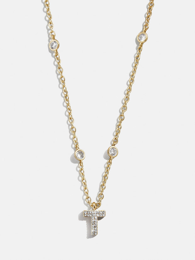 Pavé Initial Yasmine Necklace - Gold/Pavé