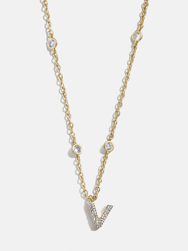 Pavé Initial Yasmine Necklace - Gold/Pavé