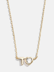 Fiona Initial Necklace - Gold/Pavé