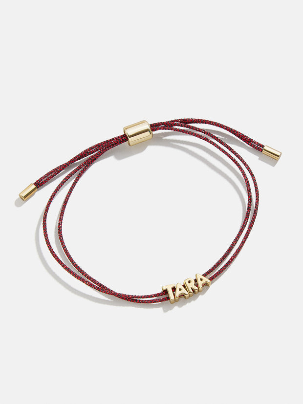 Custom Cord Bracelet - Metallic Red