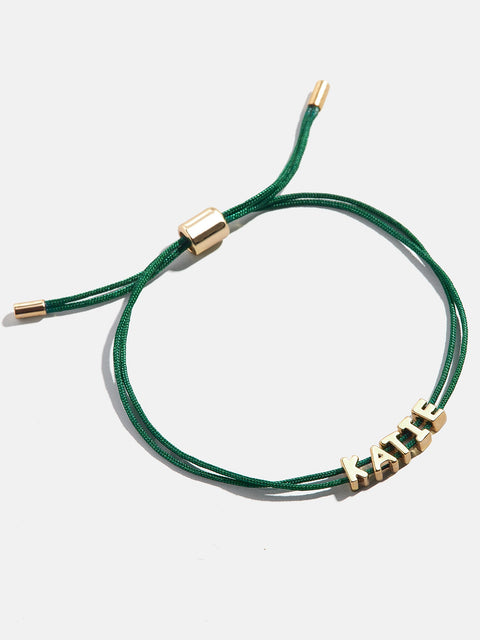 Custom Cord Bracelet - Dark Green