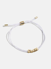 Custom Cord Bracelet - Metallic White