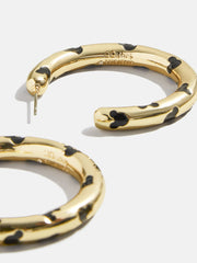 Mickey Mouse Disney Gold Hoop Earrings - Gold/Black