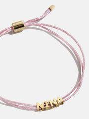 Custom Cord Bracelet - Metallic Pink