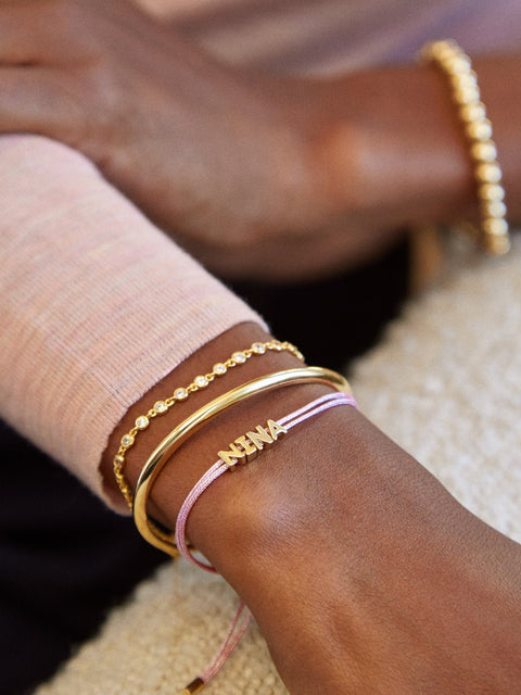 Custom Cord Bracelet - Metallic Pink