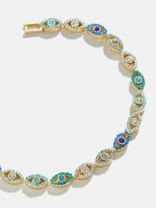 Evil Eye Tennis Bracelet - Blue/Gold