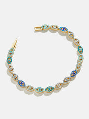 Evil Eye Tennis Bracelet - Blue/Gold