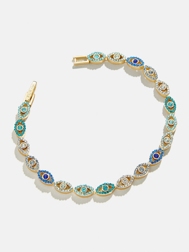 Evil Eye Tennis Bracelet - Blue/Gold