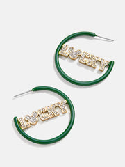 Mickey Mouse disney Lucky Earring Hoops - Green/Gold