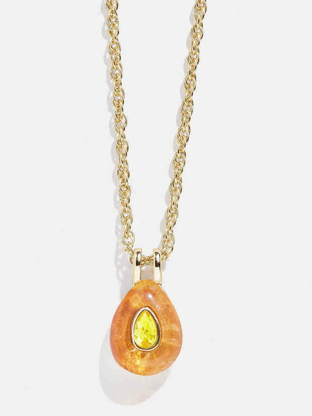 Semi-Precious Teardrop Birthstone Necklace - Topaz