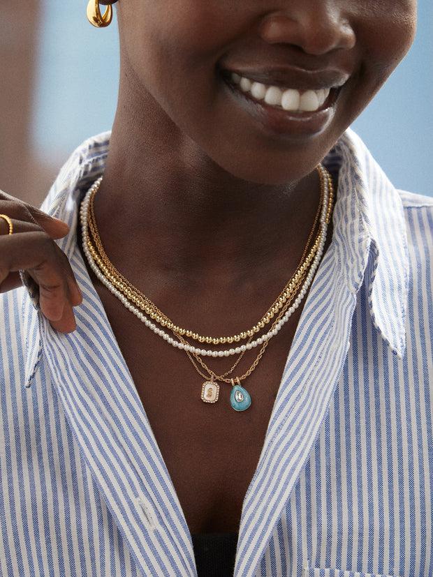 Semi-Precious Teardrop Birthstone Necklace - Ruby