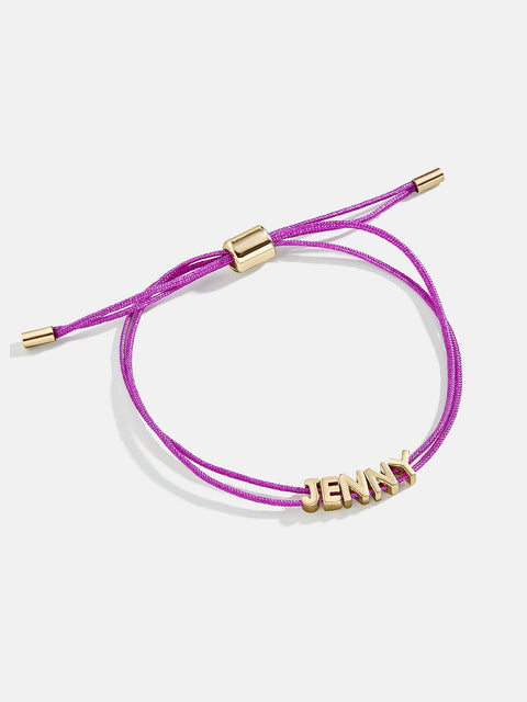 Custom Cord Bracelet - Neon Purple