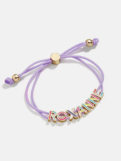 Kids' Custom Cord Bracelet - Purple