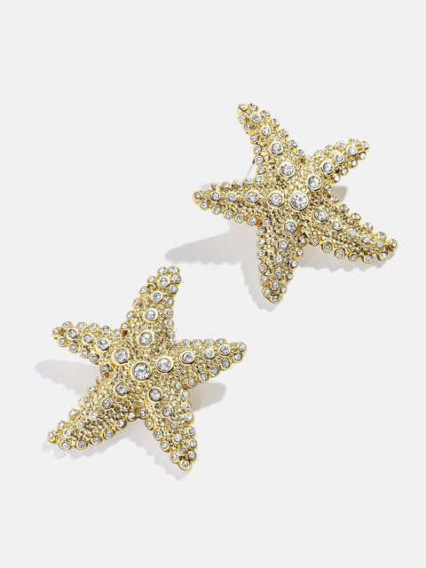 Sea Star Earrings - Gold/Pavé