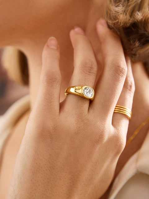 Mia Ring - Gold/Pavé