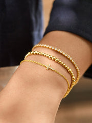 18K Gold Agape Bracelet - Gold/Pavé