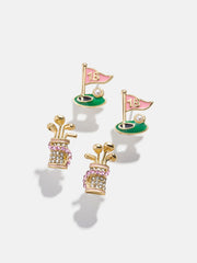 Hole in One Earring Set - Golf