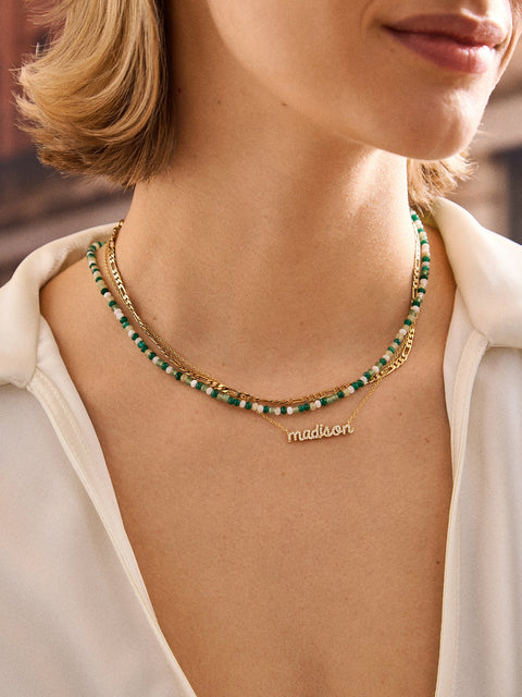 Valentina Semi-Precious Necklace - Green Ombre