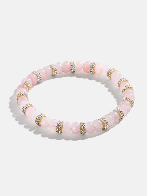 Semi Precious and Pave Stretch Bracelet - Pink