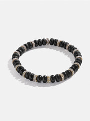 Semi Precious and Pave Stretch Bracelet - Black