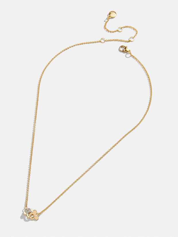 Mickey Mouse & Minnie Mouse Disney Better Half Necklace - Gold/Pavé