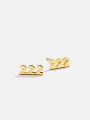 18K Gold Angel Number Earrings - Gold