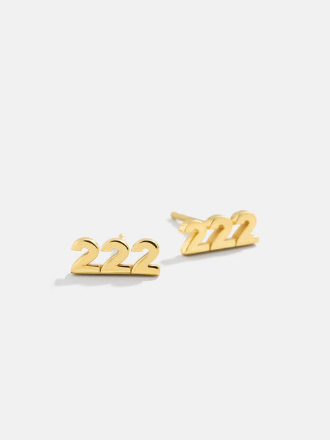 18K Gold Angel Number Earrings - Gold