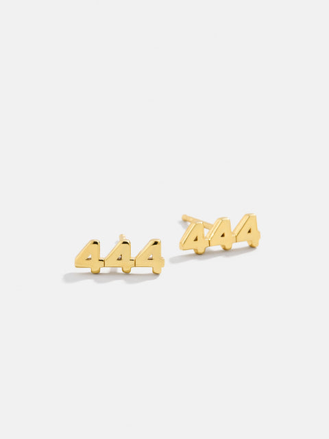 18K Gold Angel Number Earrings - Gold