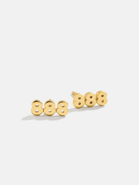 18K Gold Angel Number Earrings - Gold