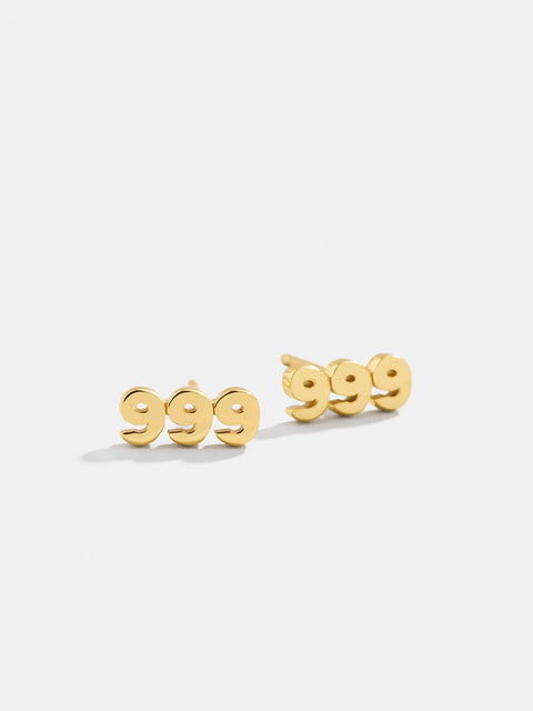 18K Gold Angel Number Earrings - Gold