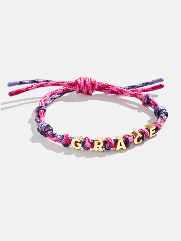 Custom Paracord Nameplate Bracelet - Purple/Pink