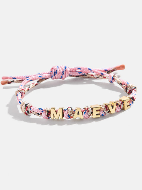 Custom Paracord Nameplate Bracelet - Pink/Blue