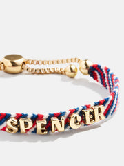 Kids' Custom Woven Friendship Bracelet - Red/Blue Stripe