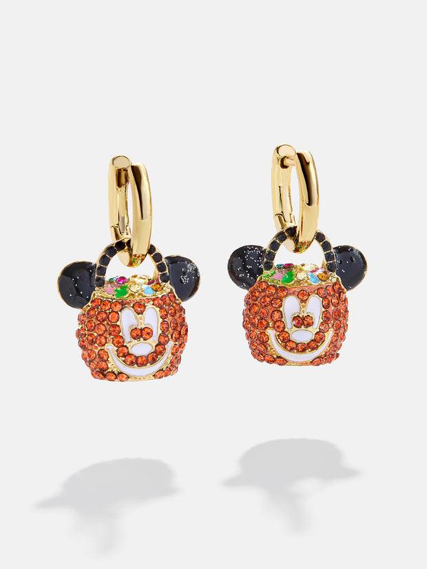 Mickey Mouse Disney Treat Bag Huggie Earrings - Orange