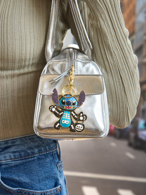 Stitch Disney 2D Skeleton Bag Charm - Stitch Skeleton Glow-In-The-Dark Bag Charm