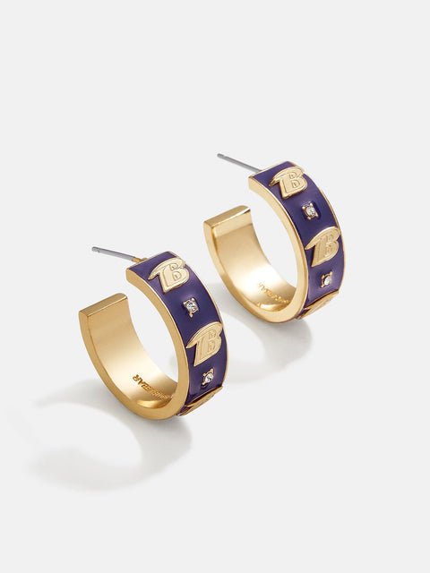 WEAR By Erin Andrews x BaubleBar Baltimore Ravens Enamel Hoop Earrings - Baltimore Ravens