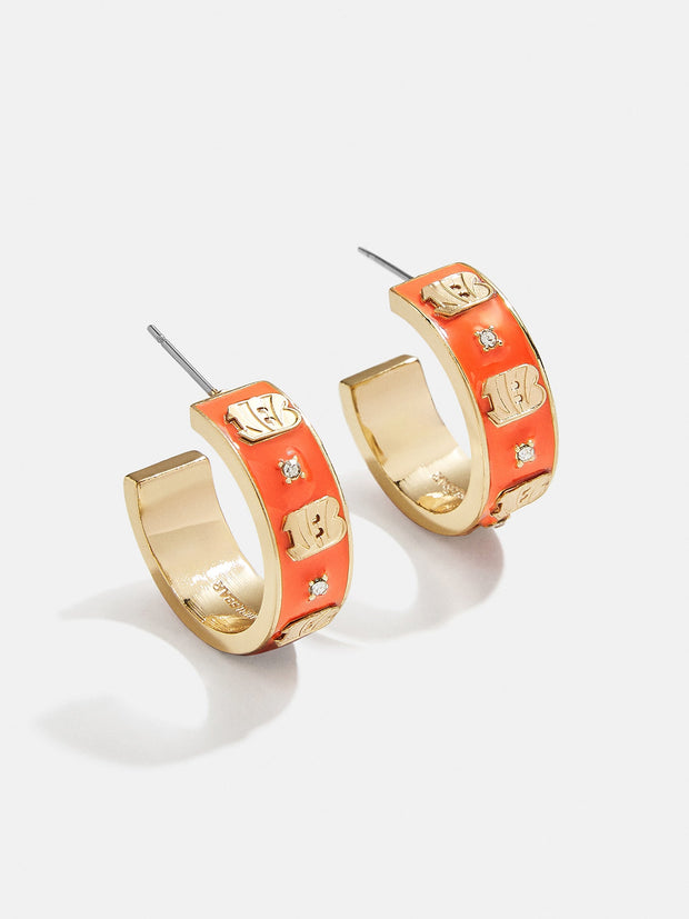 WEAR By Erin Andrews x BaubleBar Cincinnati Bengals Enamel Hoop Earrings - Cincinnati Bengals