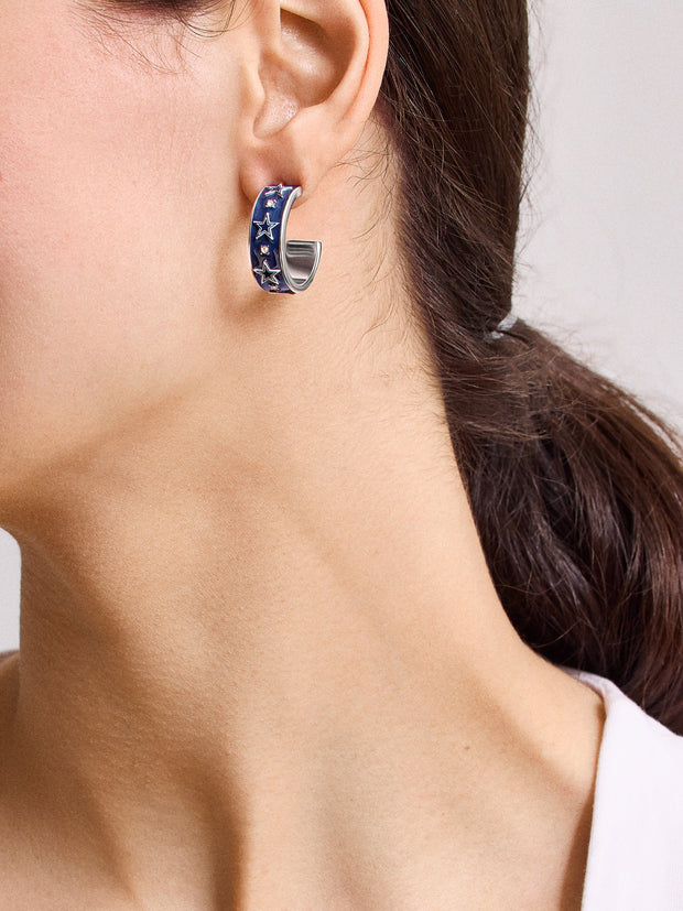 WEAR By Erin Andrews x BaubleBar Dallas Cowboy Enamel Hoop Earrings - Dallas Cowboys