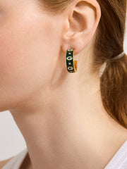 WEAR By Erin Andrews x BaubleBar Green Bay Packers Enamel Hoop Earrings - Green Bay Packers